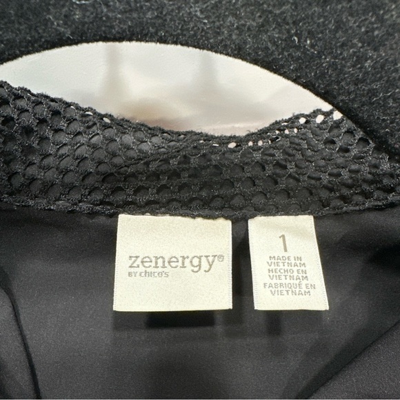Chicos Zenergy Neema Mesh Jacket‎ Full Zip Black Womens Size1 US M - Picture 7 of 8